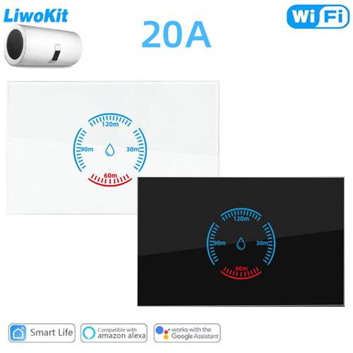 涂鸦智能wifi美规热水器开关零火线20A触摸面板开关APP无线远程