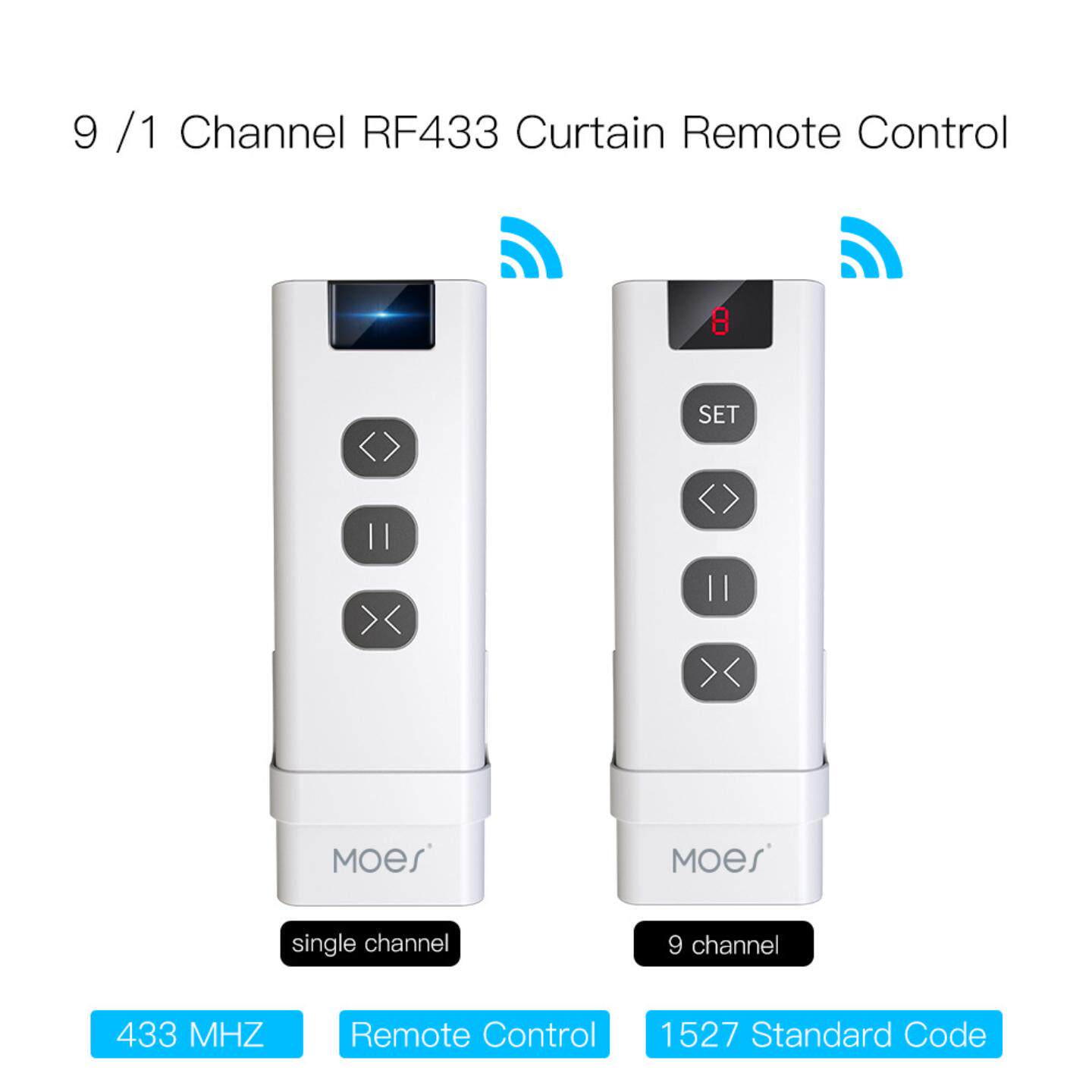 RF433遥控器 9通道遥控器搭配智能通断器和智能窗帘开关使用