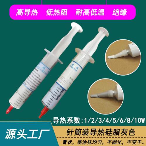 电脑CPU显卡存储器用导热硅脂针筒装 LED灯具电源IC散热用导热膏