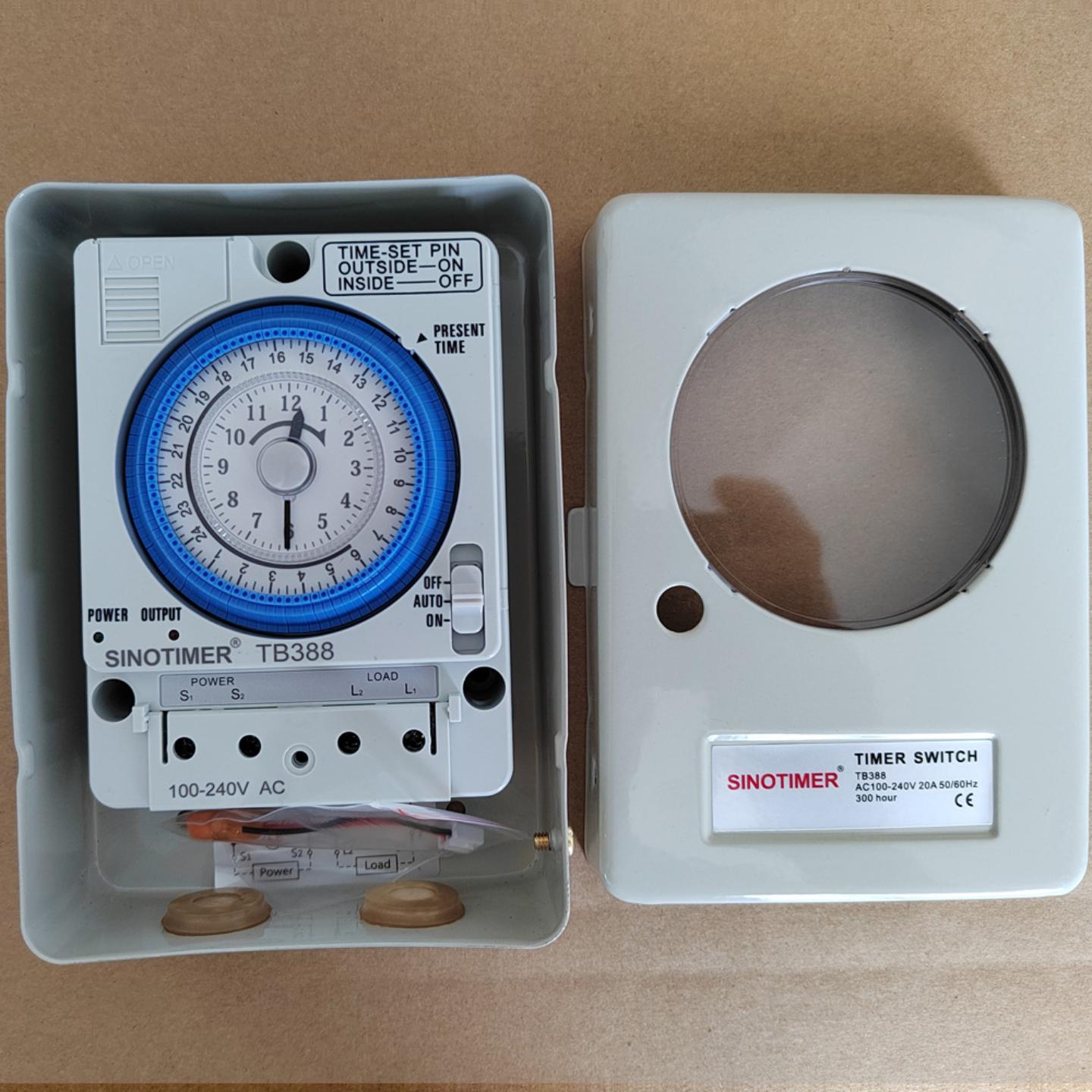 TB388带铁壳 机械式时控开关时间控制器无限循环定时器100-240VAC