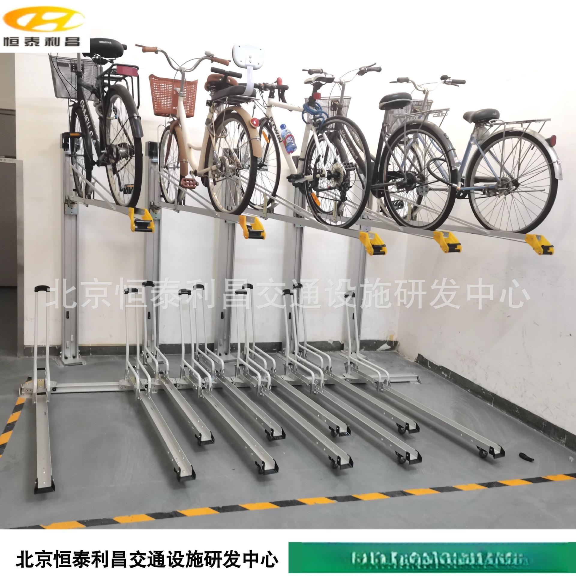 铝质非机动车停车架上层直压式下层水平滑动式提供租赁服务