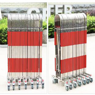 移动护栏施工安全防护栏车间隔离栏幼儿园折叠栅栏不锈钢伸缩围栏
