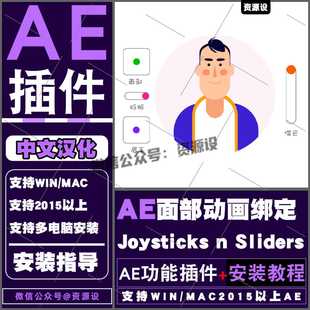AE面部表情骨骼绑定插件 Joysticks n Sliders角色动作MG动画绑定
