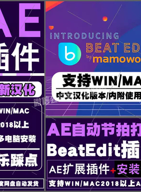 AE自动节拍打点踩点卡点插件BeatEdit音乐节奏鼓点节拍音频标记
