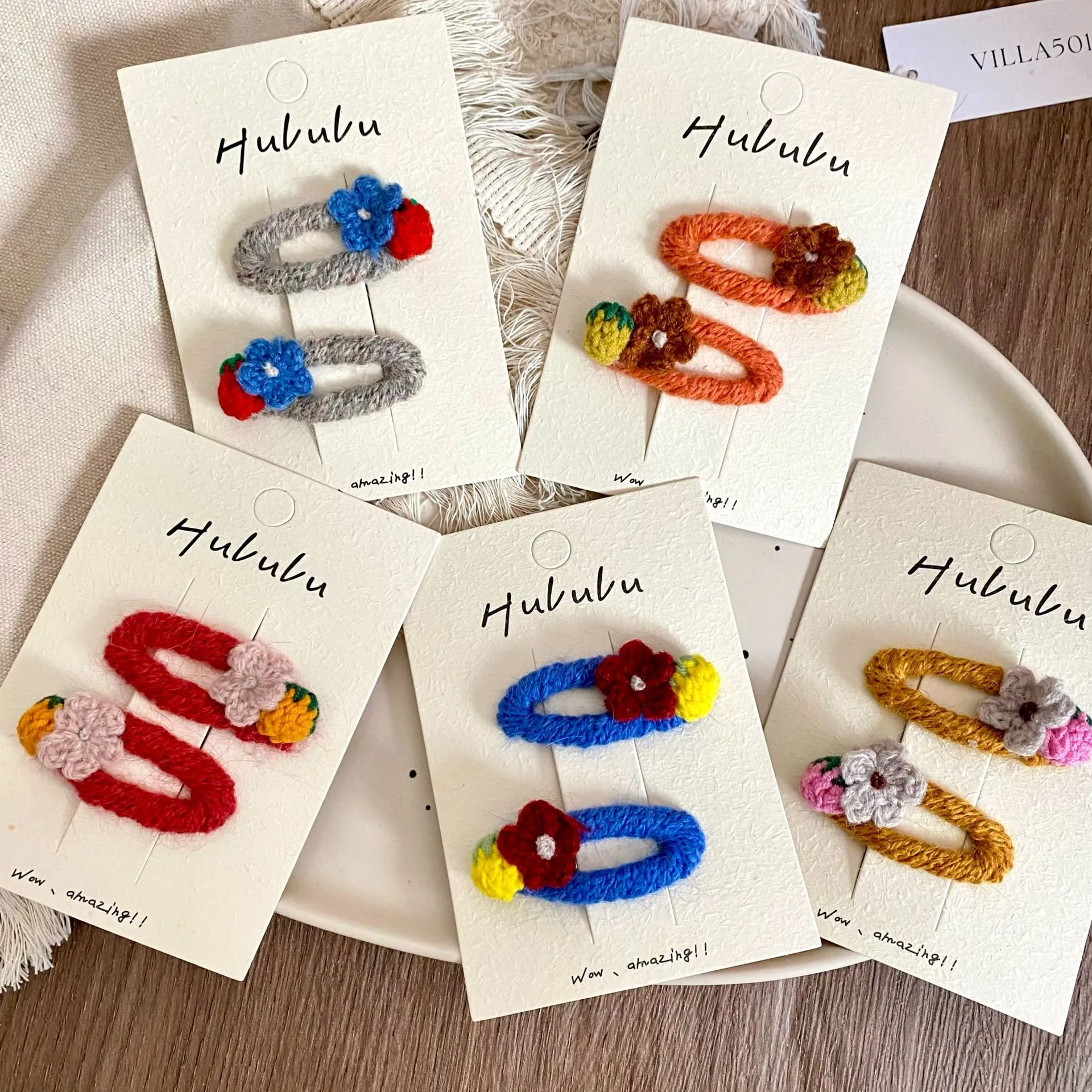 甜美毛线小花朵儿童BB夹对装发卡边夹刘海夹,童装/婴儿装/亲子装,发饰,淘宝优惠券,粉丝福利购,淘宝优惠卷