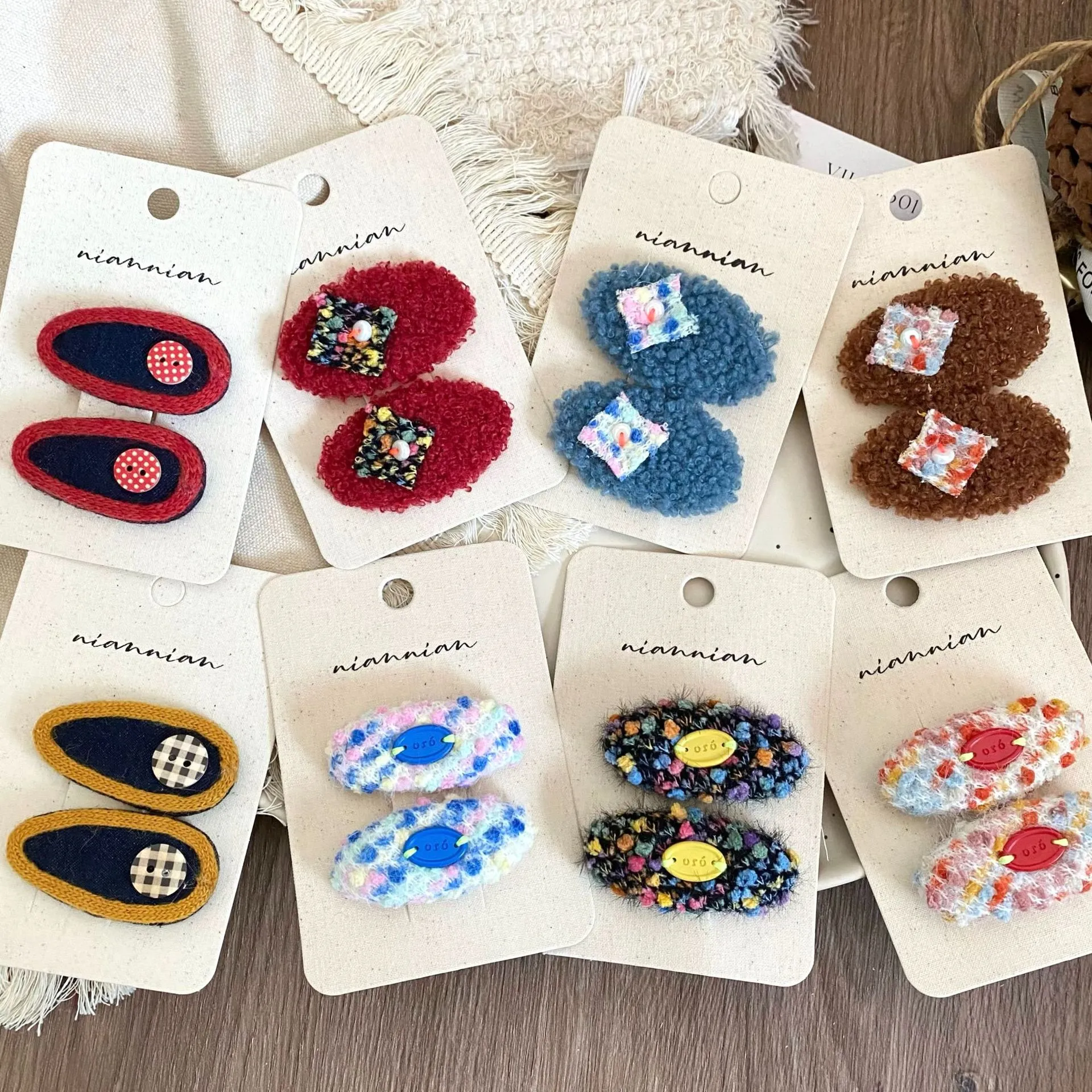 念念新款彩色毛绒贴布儿童发夹发卡边夹刘海夹,童装/婴儿装/亲子装,发饰,淘宝优惠券,粉丝福利购,淘宝优惠卷