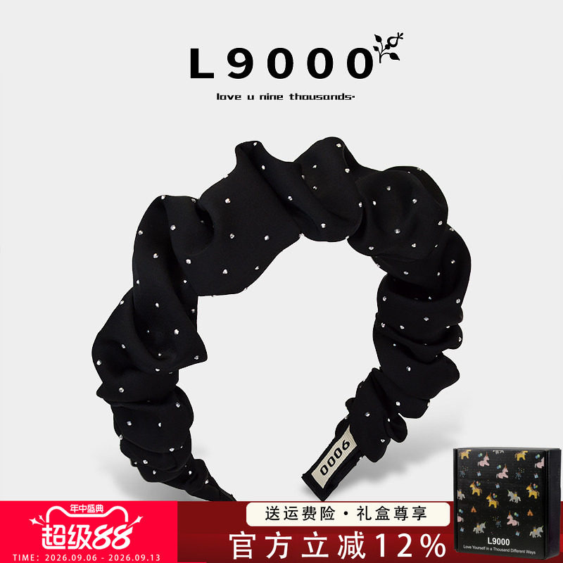 L9000/法式氛围精致复古波点发箍图片