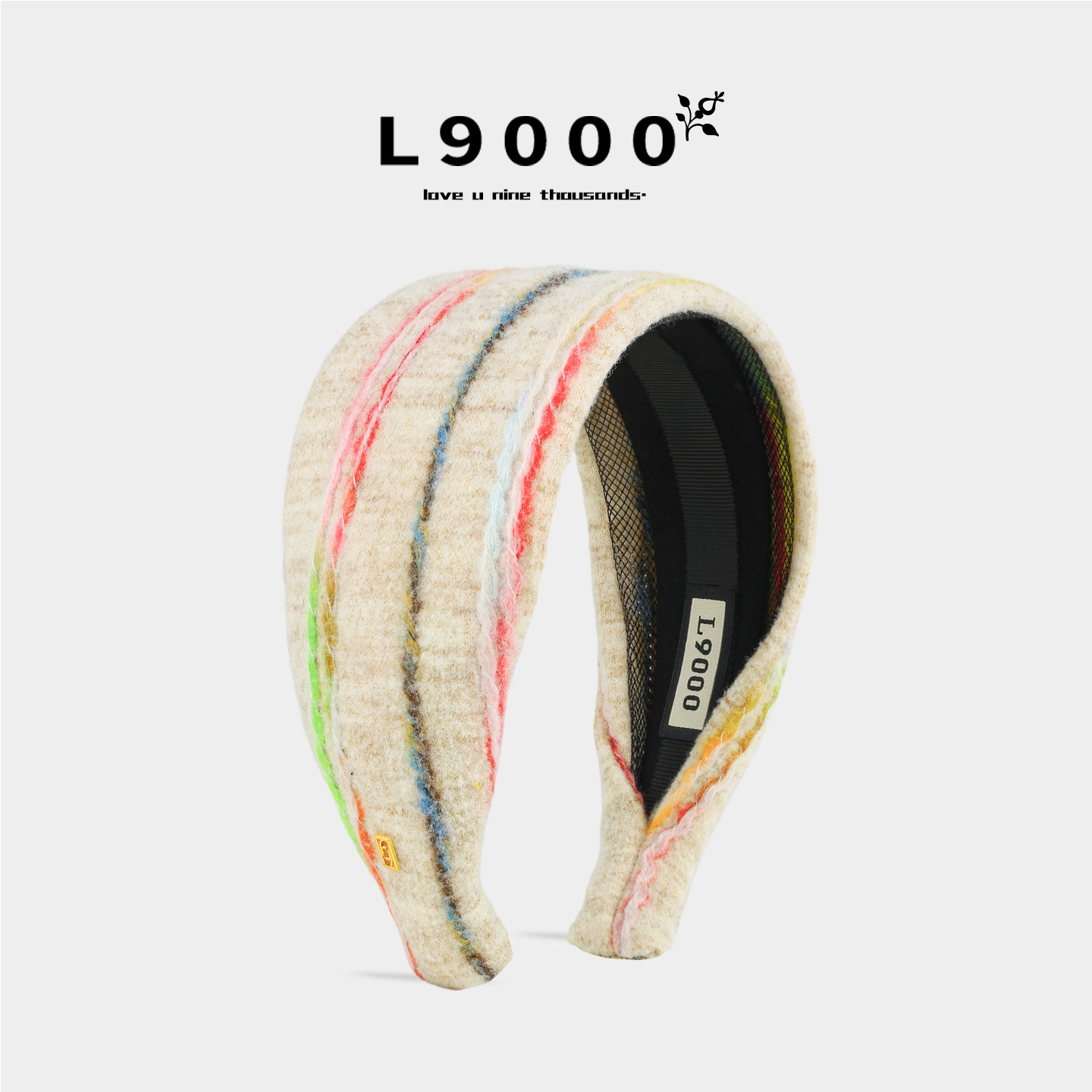 L9000/渐变色扎染条纹毛线发箍女宽边高颅顶显白发卡日常外戴头饰