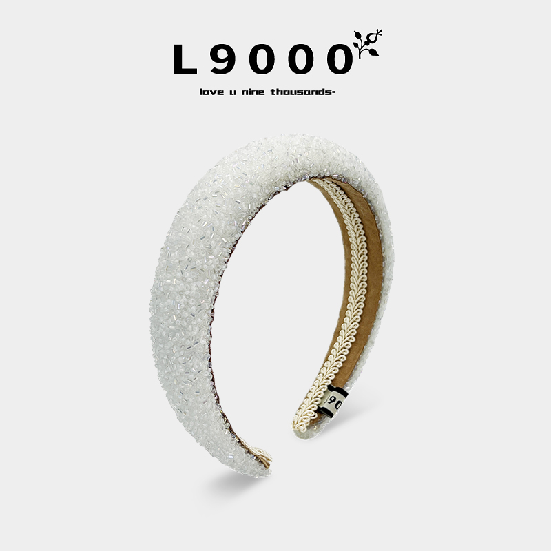 L9000/富家千金发箍2025年新款高颅顶白色碎钻高档头饰高级感发带