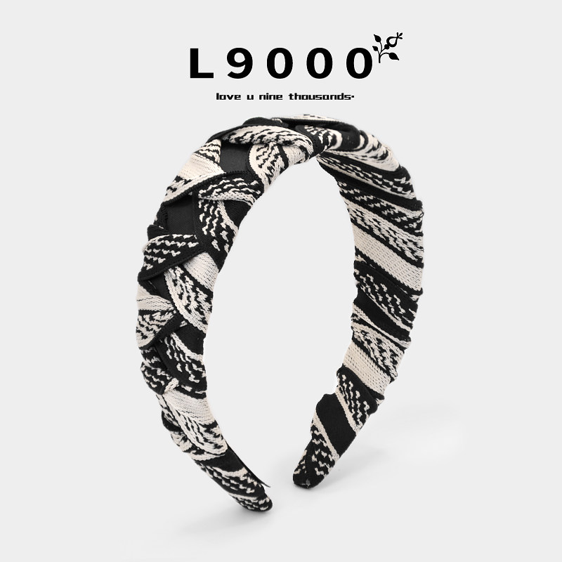 L9000/原创格子发箍女宽边设计师压发头饰新中式轻奢发窟2026新款