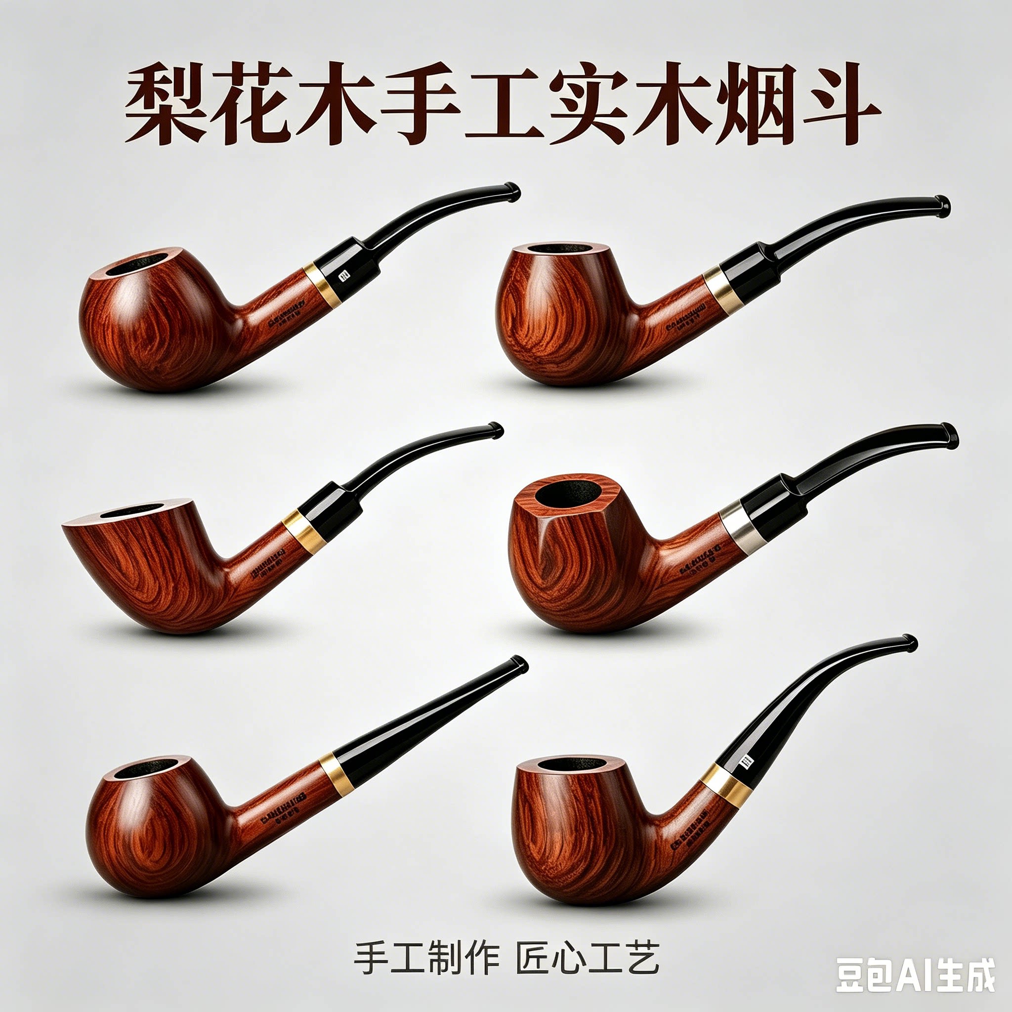 老狐狸黄花梨木手工烟斗现货