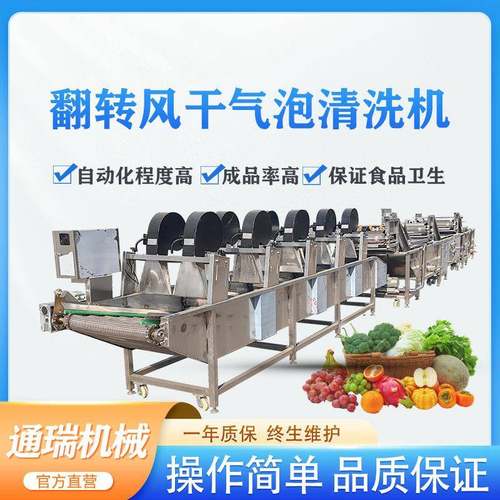 全自动果蔬气泡清洗机酱腌菜浸泡脱盐机茄子豆角喷淋式清洗机