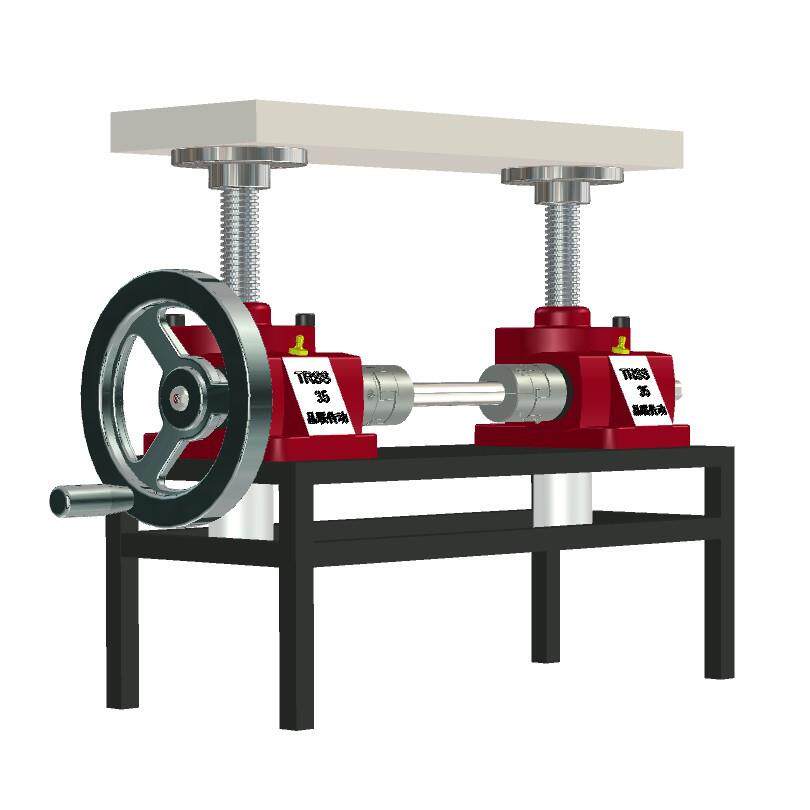 小型丝杆升降机平台设计2台连动升降装置4台同步升降提供三维图