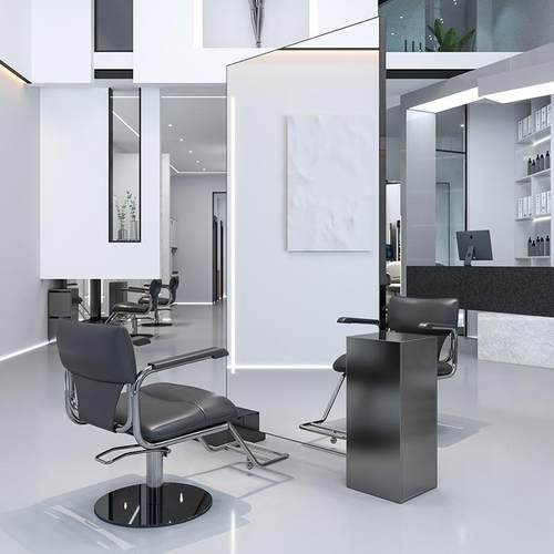 博崛新款理发店网红镜子美发镜台单双面带LED灯发廊专用烫染镜台