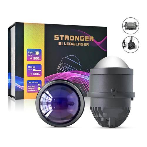 汽车LED雾灯双光透镜3寸大功率55W超亮三色远近一体大灯效果防水