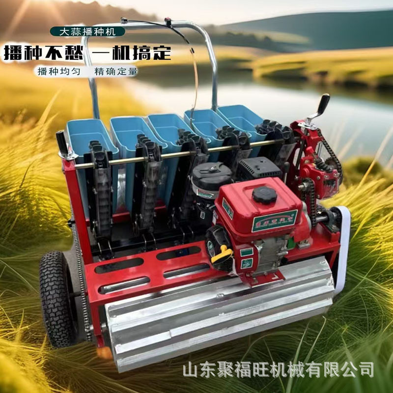 四轮牵引大蒜播种机 勺碗大蒜点种机 手推式独蒜种植机