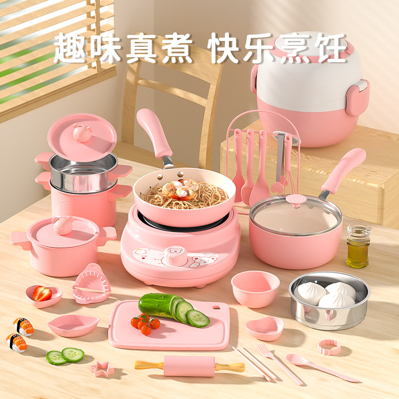 儿童迷你小厨房真实煮饭可吃厨具