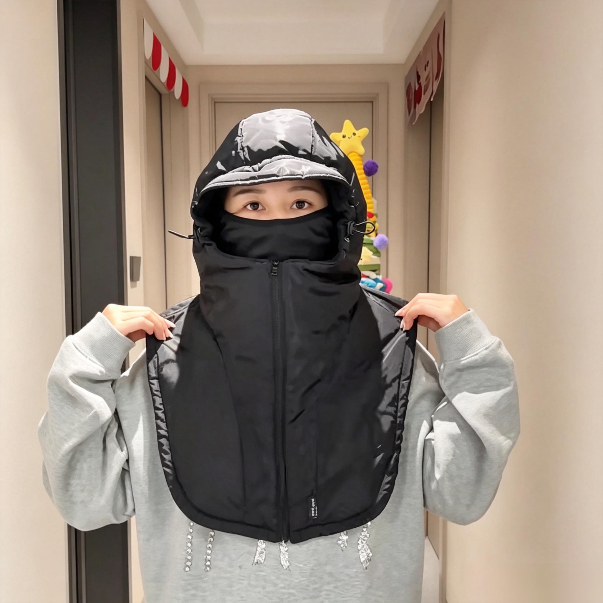 骑行头套男款摩托车冬季保暖防风寒滑雪口罩护脸帽子一体电动车