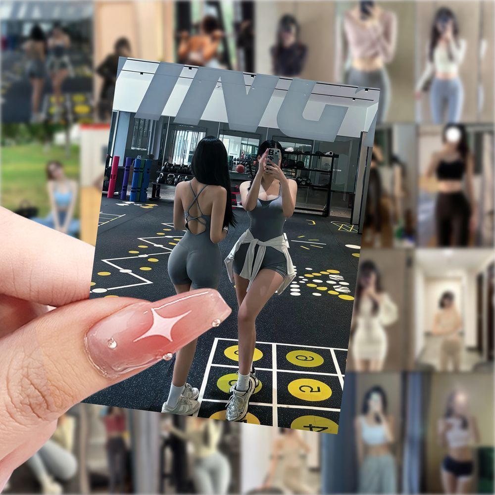 126张高颜值性感美女健身照贴纸笔记本桌面手机手账装饰贴画防水