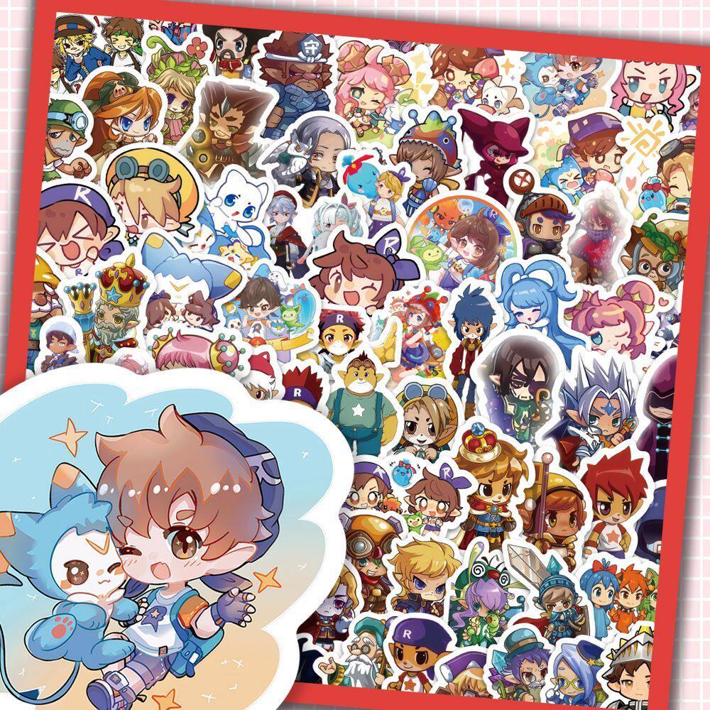 300张爆款洛克王国世界人物图鉴贴纸热门游戏装饰手机桌面周边diy