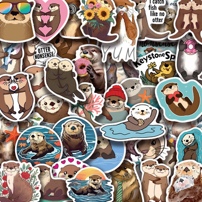 卡通水獭Otter涂鸦贴纸装饰贴画