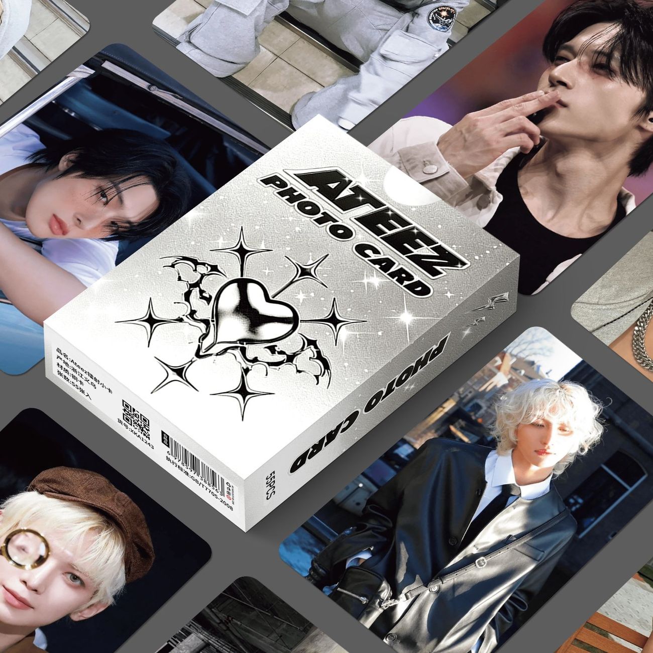 Ateez韩系帅哥明星周边物料卡片图片