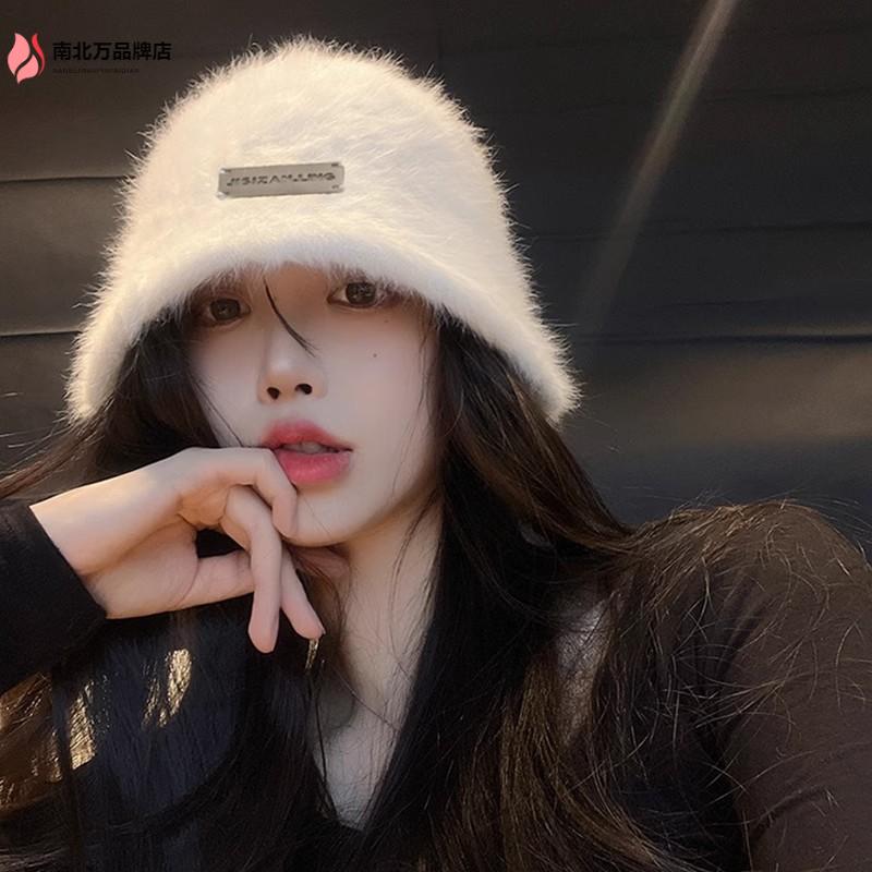 显脸小兔毛渔夫帽女秋冬保暖