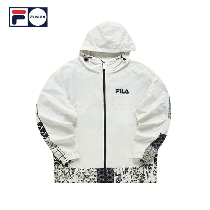 fila 斐乐官方男连帽外套2022年春季新款中长款上衣流行拼接衣服