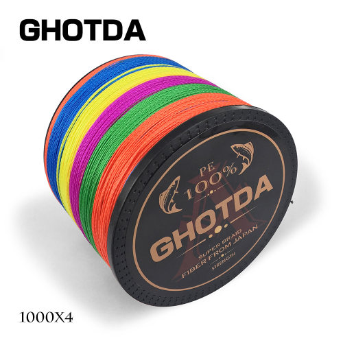 GHOTDA厂家直销五彩4编PE户达鱼线1000米防咬线钓鱼织网风筝线