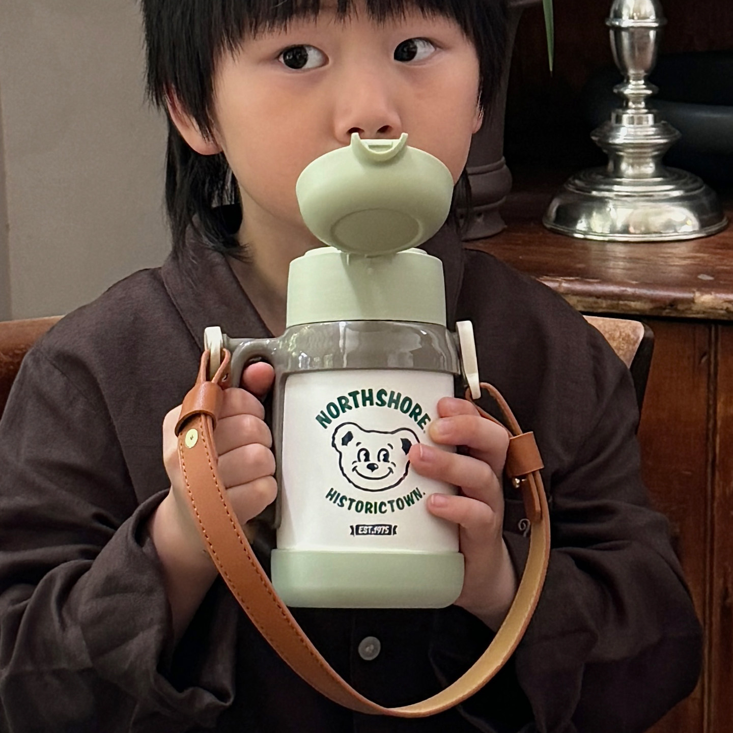 haleiwa儿童保温杯宝宝吸管水杯幼儿园水壶饮水杯子316进口新款,餐饮具,保冷/保温杯,淘宝优惠券,粉丝福利购,淘宝优惠卷