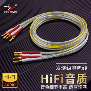 HiFi音箱线发烧级6N无氧铜镀银喇叭线专业音响线香蕉头中置环绕线