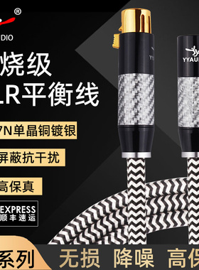 杨阳 单晶铜镀银卡农平衡线公对母麦克风话筒XLR调音台卡侬连接线