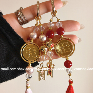 高级感个性 挂件实拍 手作立体金钱币挂链手机壳挂饰包包相机礼物盒链条喜庆少女心中国风网红创意小众情侣款