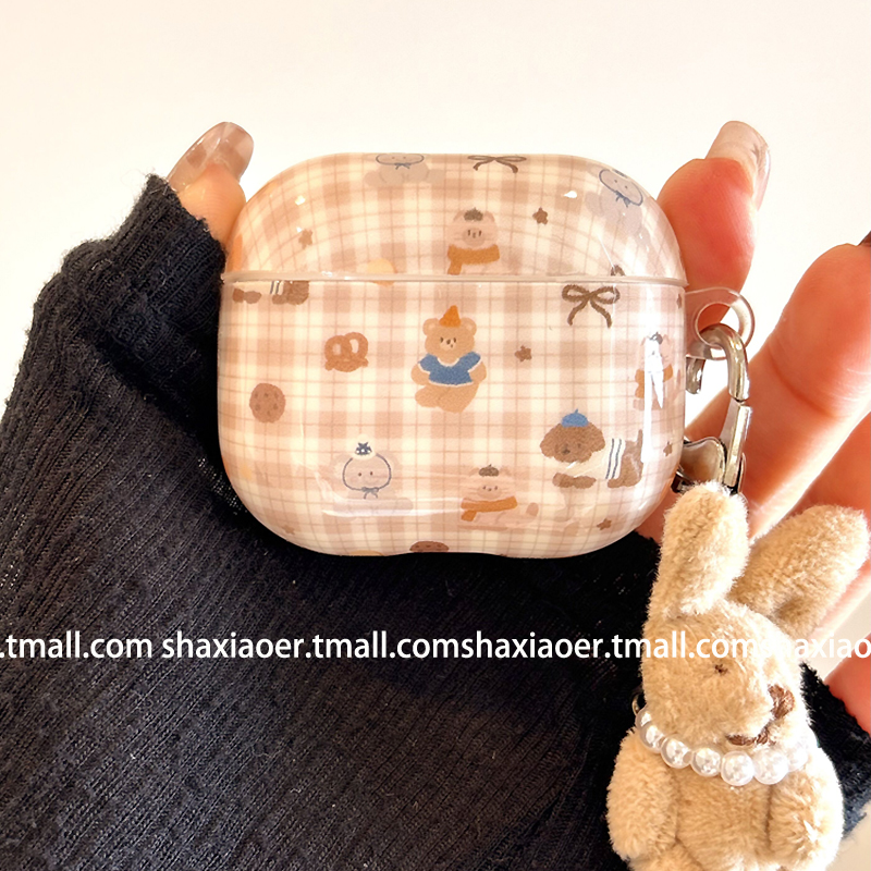 适用苹果耳机壳可爱卡通小熊