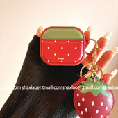 ins风红色草莓适用airpods4保护壳airpodspro3保护套新款 苹果耳机保护壳pro2耳机套女款 二三4代耳机壳喜庆潮