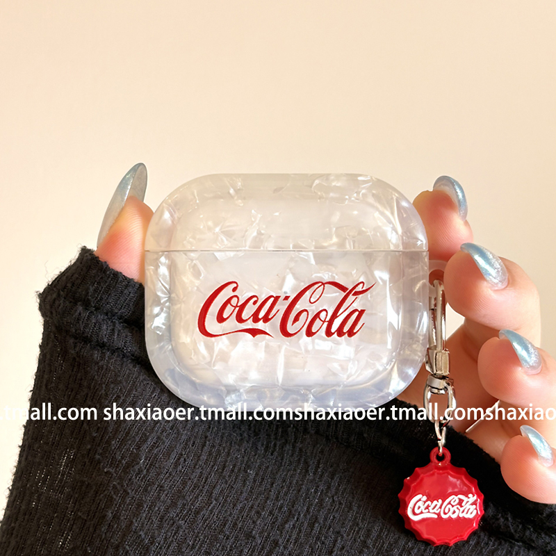 ins风可口可乐贝壳纹耳机壳