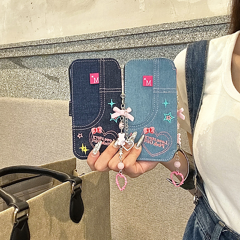 手机壳牛仔翻盖复古硬壳
