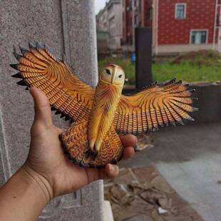 猫头鹰壁挂雕像 树脂工艺品墙挂起居室花园办公室装饰小雕像