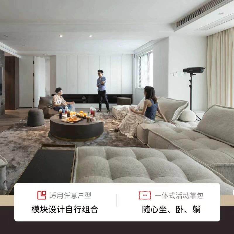 7皮蒙特豆FK腐发块沙布艺小户型客厅双人方块懒人棉麻单人埃模块K