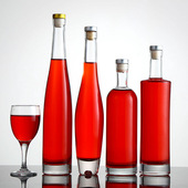 现货供应375ml冰酒瓶洋酒瓶瓶料晶空瓶密封毫升500磨砂透明白果酒