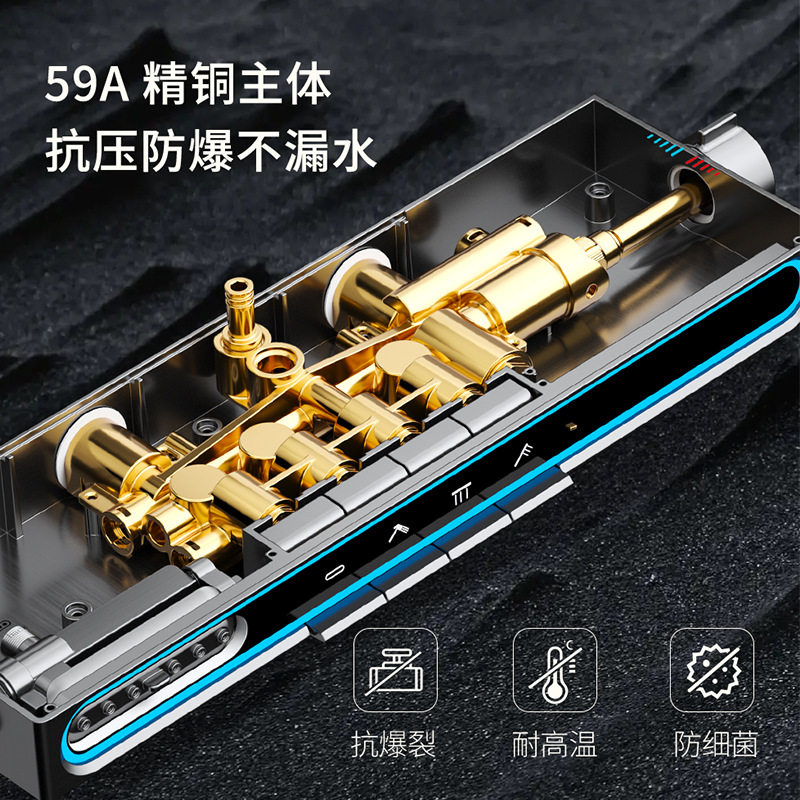 现代恒温淋浴花洒套装全家用沐浴灰铜卫增压卫生间枪浴室淋雨喷头,家装主材,恒温花洒套装,淘宝优惠券,粉丝福利购,淘宝优惠卷