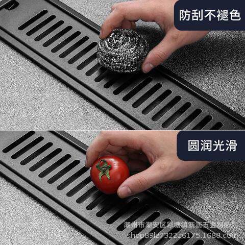 跨境04不钢长地间漏黑3色加厚阳台卫生防臭锈浴室洗长条地漏衣机