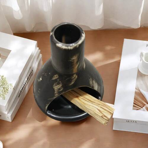 跨境小烟囱圣木鼠尾草线托盘陶TZF瓷薰炉底座熏香香香赠送香佳品