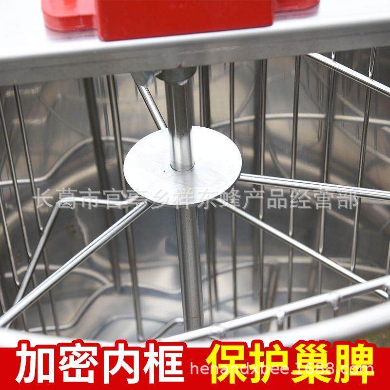 现货供应手动3框支架不锈钢摇蜜机带流蜜口两框封闭齿商用