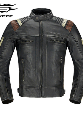 SWEEP摩托车骑行服复古皮衣夹克真皮羊皮男冬季保暖防摔防风哈雷