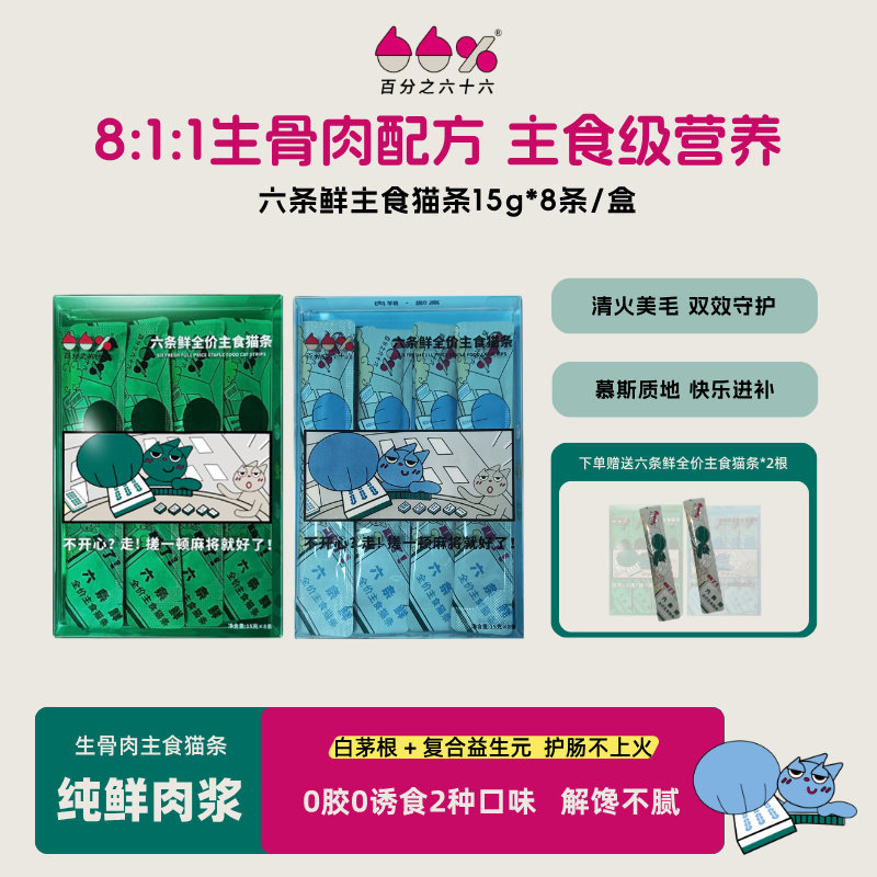 百分之六十六生骨肉猫条
