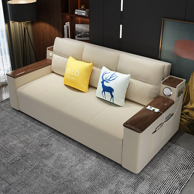 可折叠实木科技布沙发床