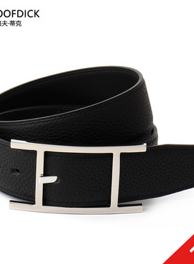 MALOOFDICK马洛夫蒂克窄款头层牛皮不锈钢针扣裤腰带细版皮带男士