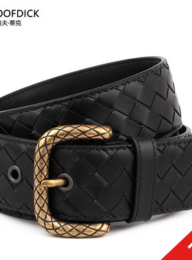 MALOOFDICK马洛夫蒂克腰带头层皮编织复古铜针扣裤带正品男士皮带