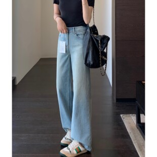 INFINILINE 柜上1w+高品质牛仔裤高腰显瘦直筒阔腿裤女长裤夏新款